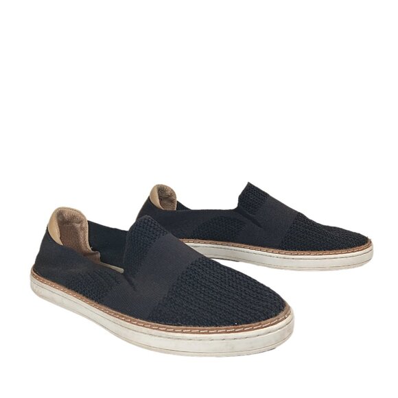 Ugg Sammy Sneakers Womens 10 Black Soft Knit Leather Trim Slip On Casual Comfort - Picture 3 of 5